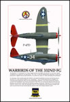 "Warbirds of the 332nd FG" Tuskegee Airmen P-47 Print by Jerry Taliaferro